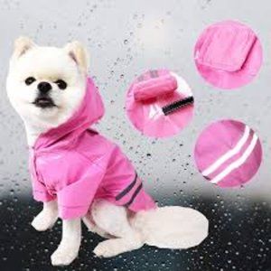 Cutie Pet Dog Waterproof Rain Jacket with Safety R